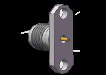 2.92mm Jack 40GHz 2 Hole Flange Mount With Round Contact SS RF Coax Microstrip Connector