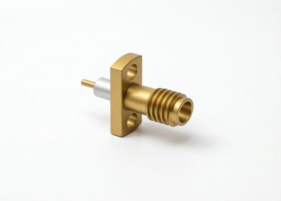 50Ω SSMA RF Connector Female Jack  | 18 GHz PTFE Insulating Convex, 2-Hole Flange Mount | for Low-Altitude Detection & Radar Systems