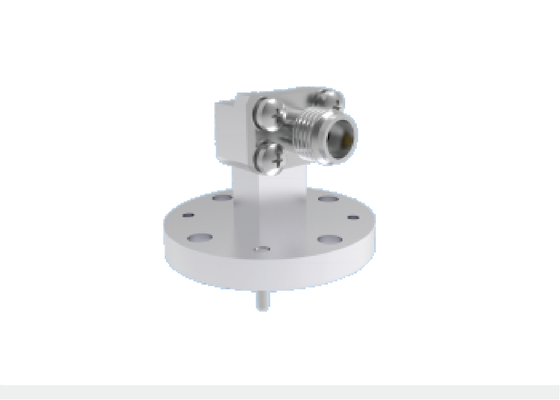 WR22 BJ400 Right Angle Waveguide to 2.4mm Coaxial Adapter 4 Holes Round Flange Mount 23.9GHz-50.1GHz Ka Band Aerospace Waveguide Components