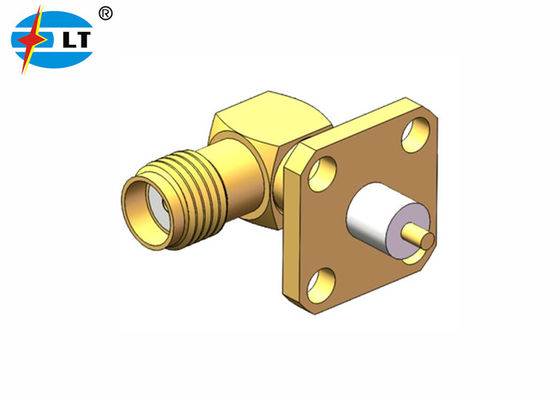 50Ohm Gold Plated SMA Connector 4 Holes Flange SMA Receptacle Connector