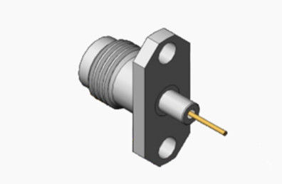 Female 1.85mm RF Connector Flange Mount Type Stainless Steel Material with Long Microstrip