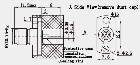 2.4mm Hermetically Seal Brass Female Flange Mount RF Coaxial Connector