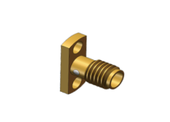 Brass Gold finish Jack Mini SMA Panel Mount SSMA RF Connectors 18GHz 50ohm