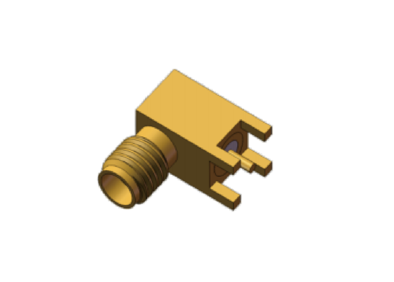 Gold-coated brass Jack Mini SMA Through Hole PCB Solder 90-degree Angle SSMA RF Connectors 18GHz 50ohm