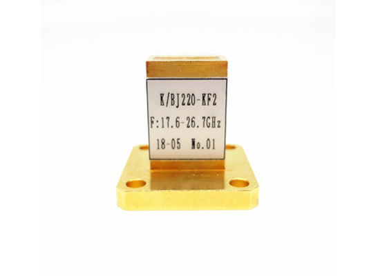 17.6GHz~26.7GHz WR42 BJ220 K 2.92mm Waveguide To Coaxial Adapter Square Cover Grooved Flange