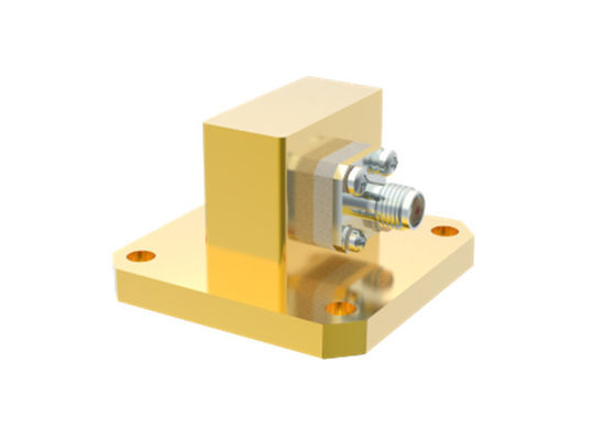 8.2GHz~12.5GHz WR90 do SMA Kobieta Pod kątem prawym Przewodnik fal do adaptera koaksalnego SMA/BJ100-KF6