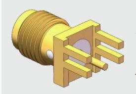 50 Ohm pozłacany prosty SMA żeński 4-nóżkowy lutowany przez otwór PCB Złącze częstotliwości do 18 GHz