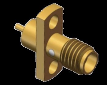 50 Ohm Kołnierzowy Montaż SSMA / Mini SMA Żeńskie Złącze RF Koncentryczne Do 18GHz