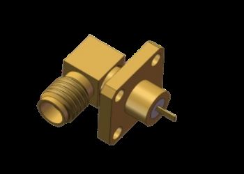 Pod kątem prawym SSMA Jack Female RF Coaxial Connector 4 Hole Flange Mount z Mikrostrip Flat dla telekomunikacji