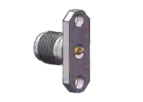 SS Shell 40GHz K Typ 2.92mm RF Connector Female Jack 2-Hole Flange Mount Pin Diameter 0.3mm, 0.4mm, 0.5mm, 0.7mm, 0.8mm, Flang Hole Spacing 12.2mm